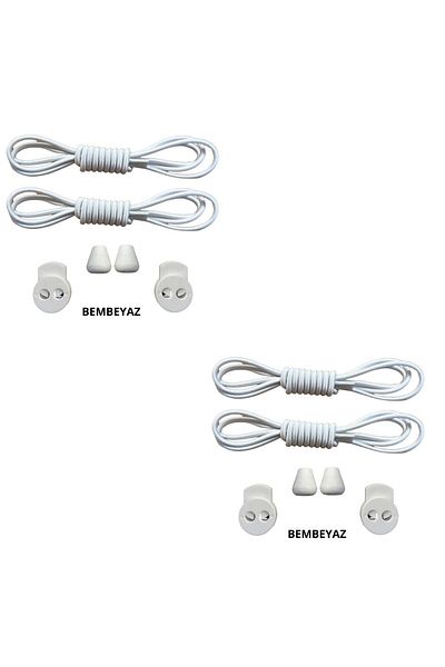 Mawrond 2Pairs--Round Laces, Lock-And-Release, No Tie Needed , 100cm, Elastic Shoelaces
