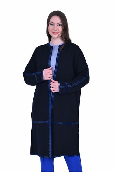 Invee Invee 7076 Wool Blended Navy Blue Cardigan