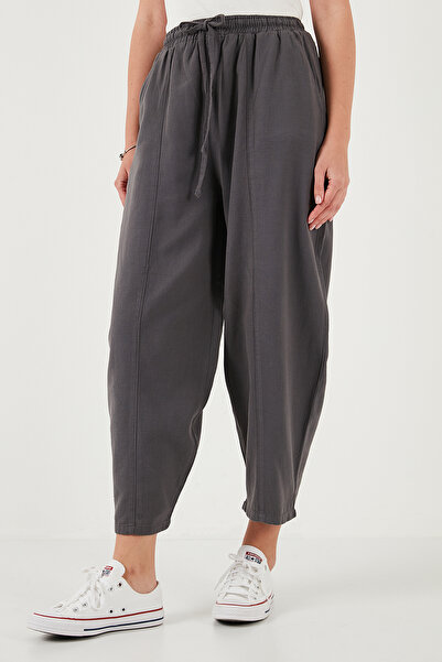 Lela Cotton Relaxed Fit Normal Waist Shrinkable Leg Pants Pants 668Yp5198
