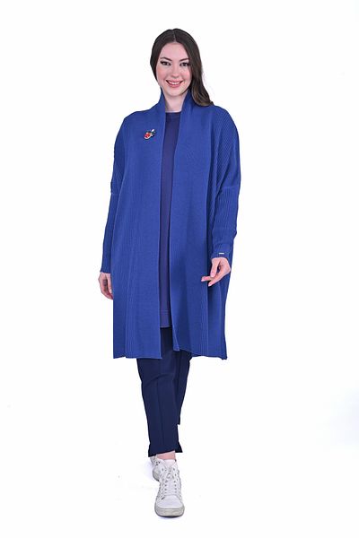 Invee 7077 Ζακέτα Indigo με μάλλινο μείγμα