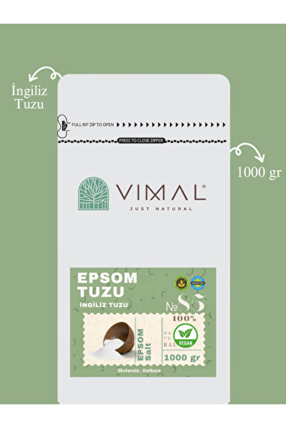 VIMAL Epsom Tuzu 1000 gr ( Ingiliz Tuzu, %100 Doğal Ve Katkısız )