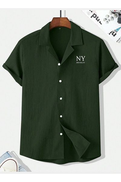 woonkey ΑΝΔΡΙΚΟ ΚΟΝΤΟΜΑΝΙΚΟ ΠΟΥΚΑΜΙΣΟ NY PRINTED SHIRT TREND MODEL