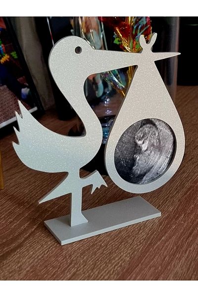 HasFar Tech Special Ultrasound Photo with Stork Figure