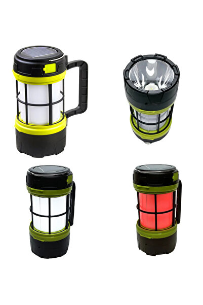 nelerbulurum Şarjlı ve Güneş enerjili 7 Aydınlatma Modlu kırmızı/beyaz ışıklı...