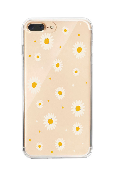 moonset Iphone 7 Plus / 8 Plus Uyumlu Papatya Tasarımlı Baskılı Şeffaf Telefo...