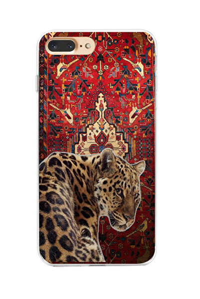moonset Iphone 7 Plus / 8 Plus Uyumlu Leopar Tasarımlı Baskılı Şeffaf Telefon...