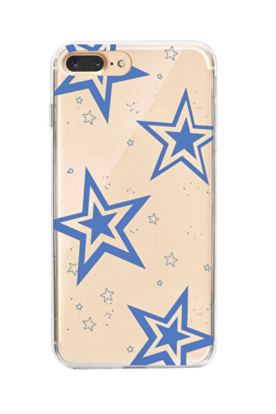 moonset Iphone 7 Plus / 8 Plus Uyumlu Yıldız Tasarımlı Baskılı Şeffaf Telefon...