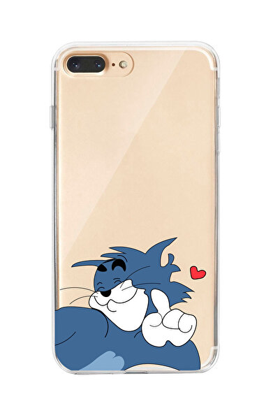 moonset Iphone 7 Plus / 8 Plus Uyumlu Tom Tasarımlı Baskılı Şeffaf Telefon Kı...