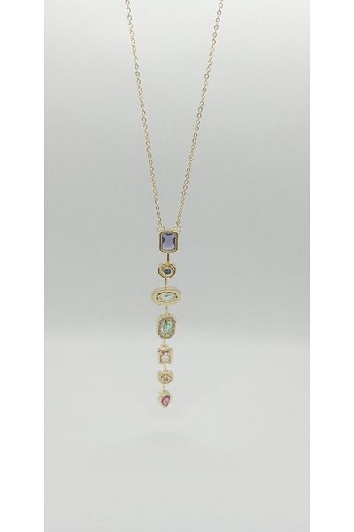 ndjewelry Brand Model Colorful Stone Y Necklace