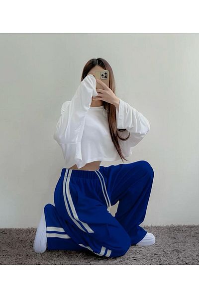 Lucky Line Pantaloni de trening cu picioare largi - Lycra, talie înaltă, pantaloni sport confortabili și eleganți