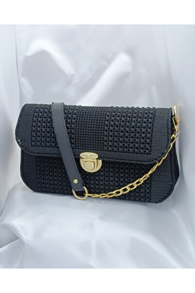MODA Örme Çanta Siyah Orta Boy