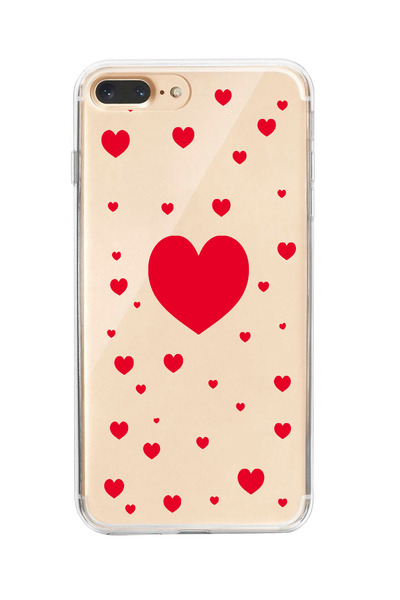 moonset Iphone 7 Plus / 8 Plus Uyumlu Kalpler Tasarımlı Baskılı Şeffaf Telefo...