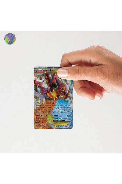 Huggy Craft Volcanion Hologram Pokemon Shiny Card Sticker Coating (High Quality)