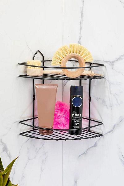MAİN SHOP Αυτοκόλλητο 2 στρώσεων Οικονομικό Ανοξείδωτο Γωνιακό Σαμπουάν Μπάνιου Ek-02