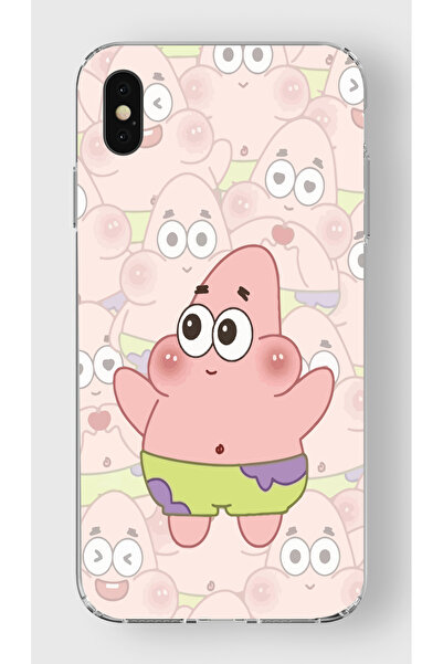 moonset Iphone X / XS Uyumlu Patrick Tasarımlı Baskılı Şeffaf Telefon Kılıfı