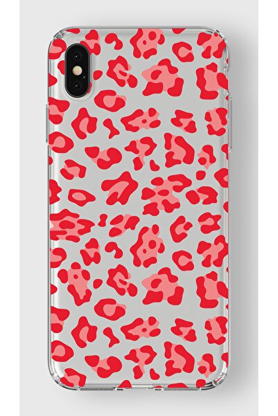 moonset Iphone X / XS Uyumlu Leopar Desen Tasarımlı Baskılı Şeffaf Telefon Kı...