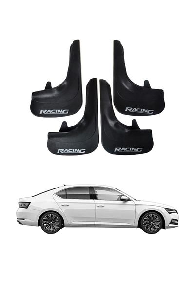 SONİKON LİNE Skoda Superb Compatible Racing Written 4-Piece Leggings Mudguard Mudguard Modified
