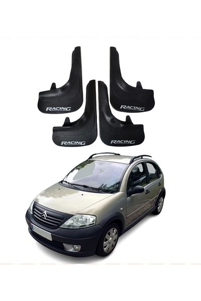 SONİKON LİNE Citroen C3 2002-2010 Compatible Racing Written 4-Piece Dust Cover Mudguard Mudguard Modified