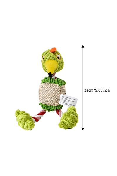 Choice Green Plush Dog Toys For Small Large Pets Funny Bird Shaped Dogs Squeak Chew Ropes Toy Pets Interact