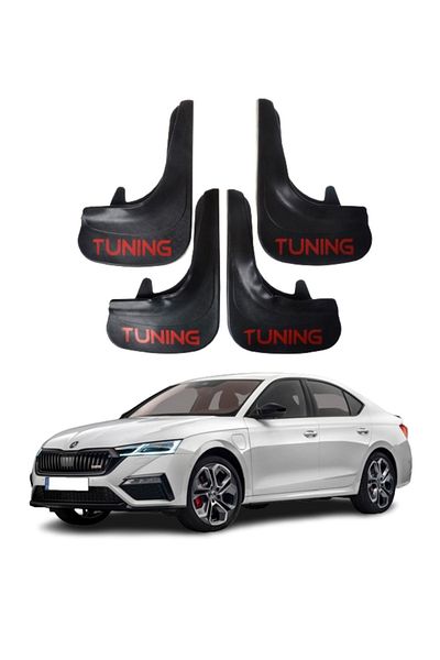 SONİKON LİNE Skoda Octavia Compatible Tuning Written 4-Piece Dust Cover Mudguard Mudguard Modified