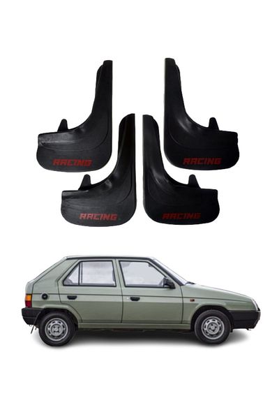 SONİKON LİNE Skoda Favorit Compatible Racing Written 4-Piece Leggings Mudguard Mudguard Modified