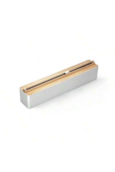 Choice bamboo grain Leeseph Magnetic Plastic Wrap Dispenser with Slide Cutter, Wax Paper/Tin/Aluminum Foil