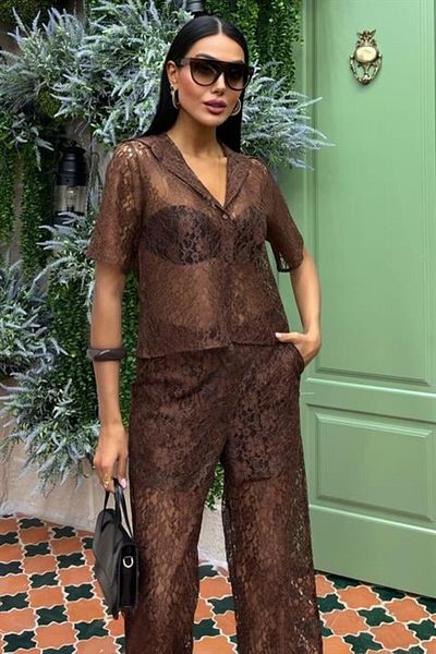 modaserdem Lined Pant Lace Double Suit 10119
