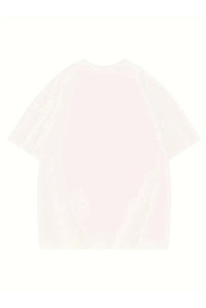 Deridün Yıldız Shoes تي شيرت برقبة دائرية كبيرة الحجم مطبوع عليه ألف - أبيض