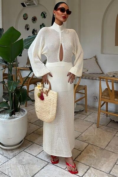 modaserdem Openwork Knitwear Dress 2854