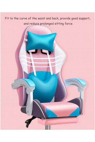 COOYA Gaming Office Chair,with Lumbar Support,Vintage Style,PU Leather,High Back Adjustable,with Footrest