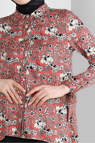 Alvina PATTERNED CUFFS BINDING DETAIL BLUZ 43714