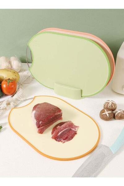 Yelajoy Chopping Board Set of 3 with Storage Stand,Food Grade Plastic Cutting Board Set for Different Food