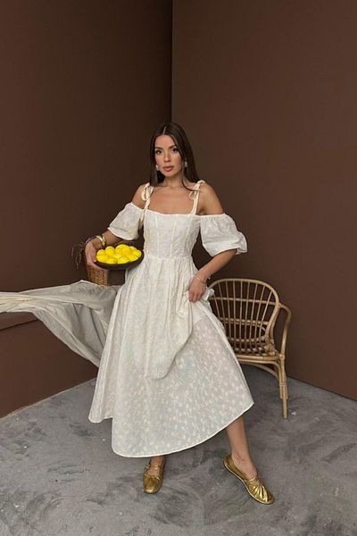 Kokosh moda Μπεζ φόρεμα με μπαλόνι με κορδόνια με μανίκια