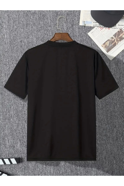 JANES Футболка з принтом з великою горловиною для екіпажу - чорний