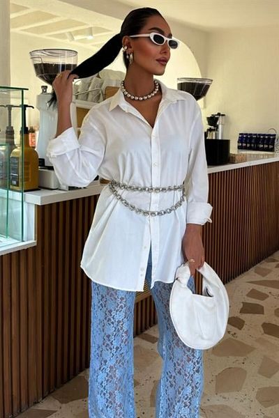 JANES Pantaloni din dantelă cu căptușeală interioară 0081