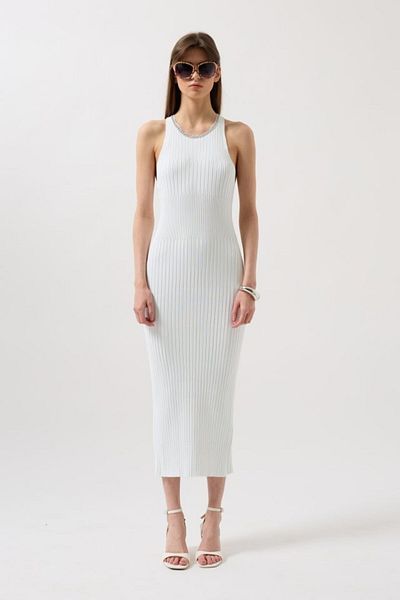 Moka Shopin MokaShopin Rochie cu bretele încrucișate cu decolteu cu șarmuire și accesorii cu lanț