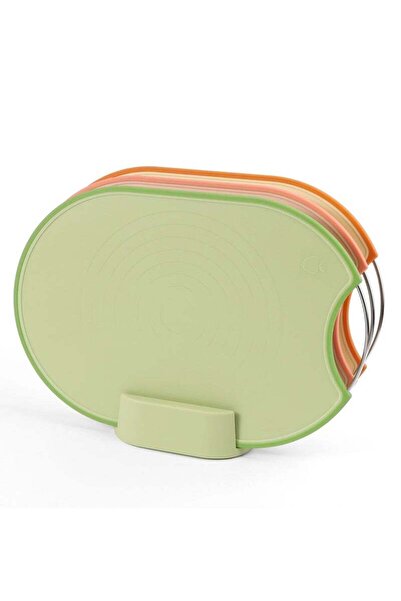 COOYA Chopping Board Set of 3 with Storage Stand, Food Grade Plastic Cutting Board Set for Different Food