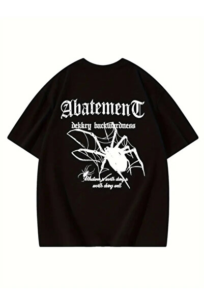 JANES Футболка з принтом з великою горловиною для екіпажу - чорний