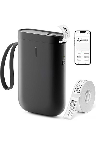 COOYA Mini Bluetooth Label Makers,with Tape,Portable,USB Rechargeable,for Labeling Jars Bins Office