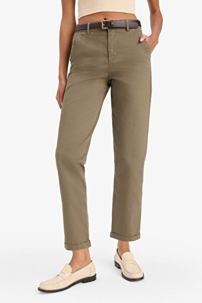 DeFacto Carrot Fit Kemerli Gabardin Pantolon Cepli Yüksek Bel Düz Paça D7413ax25sm