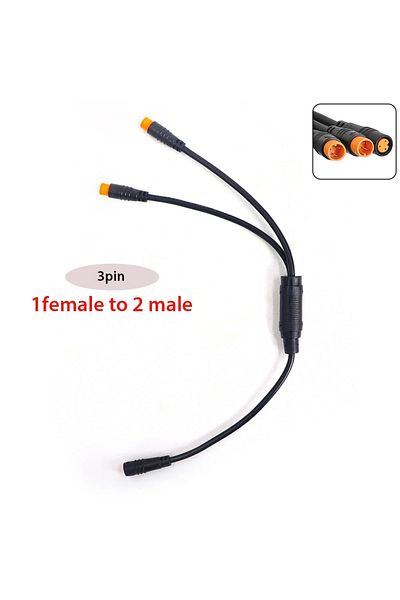 Choice female to 2 male E-bike Signal Sensor Waterproof Y Splitter 1T2 Cable 3 Pin Connector for BAFANG BBS