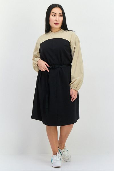 adidas Women Sportswear Fit Long Sleeves Outdoor Belted Dress, Black