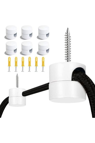 fulina 6 Pack Ceiling Hooks, Easy To Install & Reusable, Wide Application for Hanging Lights with Wire