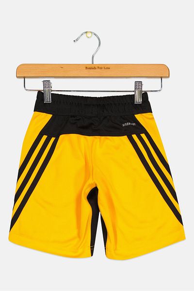adidas Kids Boy Brand Logo Drawstring Training Shorts, Orange/Black