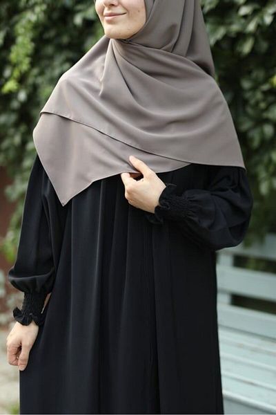 FRESCO SCARFS Hijab Hijab Medina Μεταξωτό Φουλάρι Γκρι
