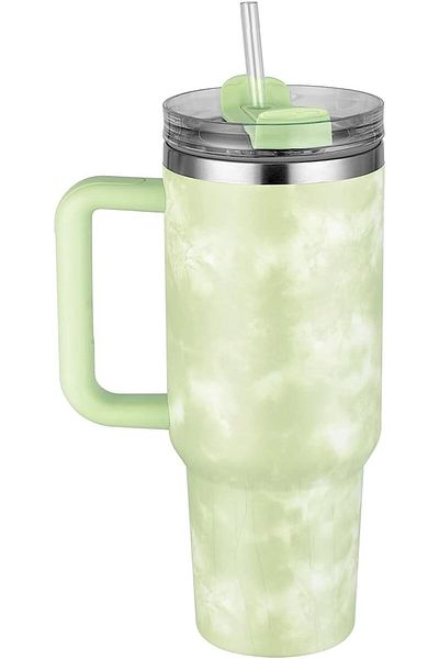 COOYA 1200ml Travel Mug Straw Covers,With Handlec,Insulated Stainless Steel,for Water,Iced Tea or Coffee