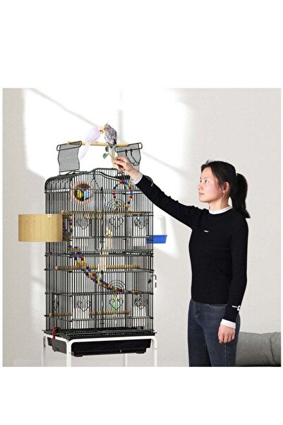 COOYA قفص طيور كبير بارتفاع 107 سم على السطح لببغاء كويكر صغير، وببغاء كوكاتيل، وببغاء الشمس، وببغاء الخد الأخضر