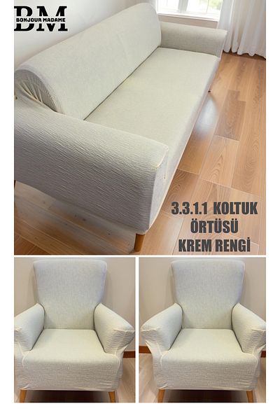 BONJOUR MADAME Seat Cover 3.3.1.1 Seat Cover Jacquard Lycra Fabric. Home Textile Sofa Cover Set