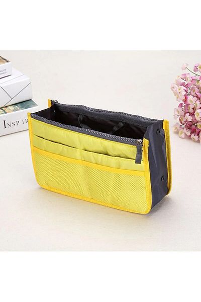 Choice Yellow (1pc)Korean Version Multifunctional Folding Storage Bag with Double Zippers, Large Capacity W