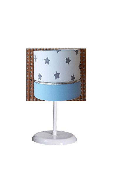 teknotrust غطاء من القماش الأبيض المرصع بالنجوم الزرقاء لغرفة الأطفال وغرفة ا...